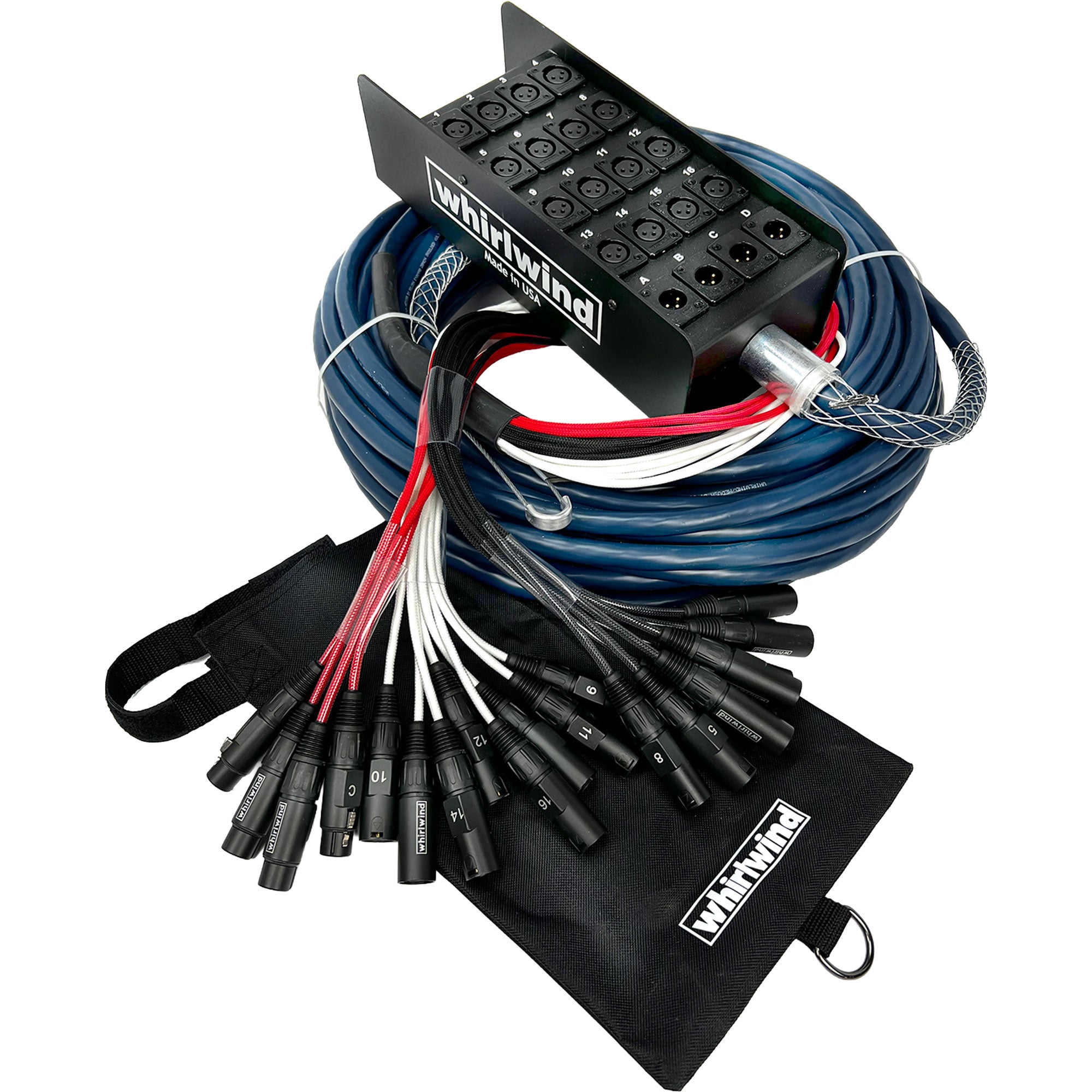 Whirlwind MS-16-4-XL-100 Medusa Standard Box to Fan Snake 16 XLR Sends, 4 XLR Returns (100')