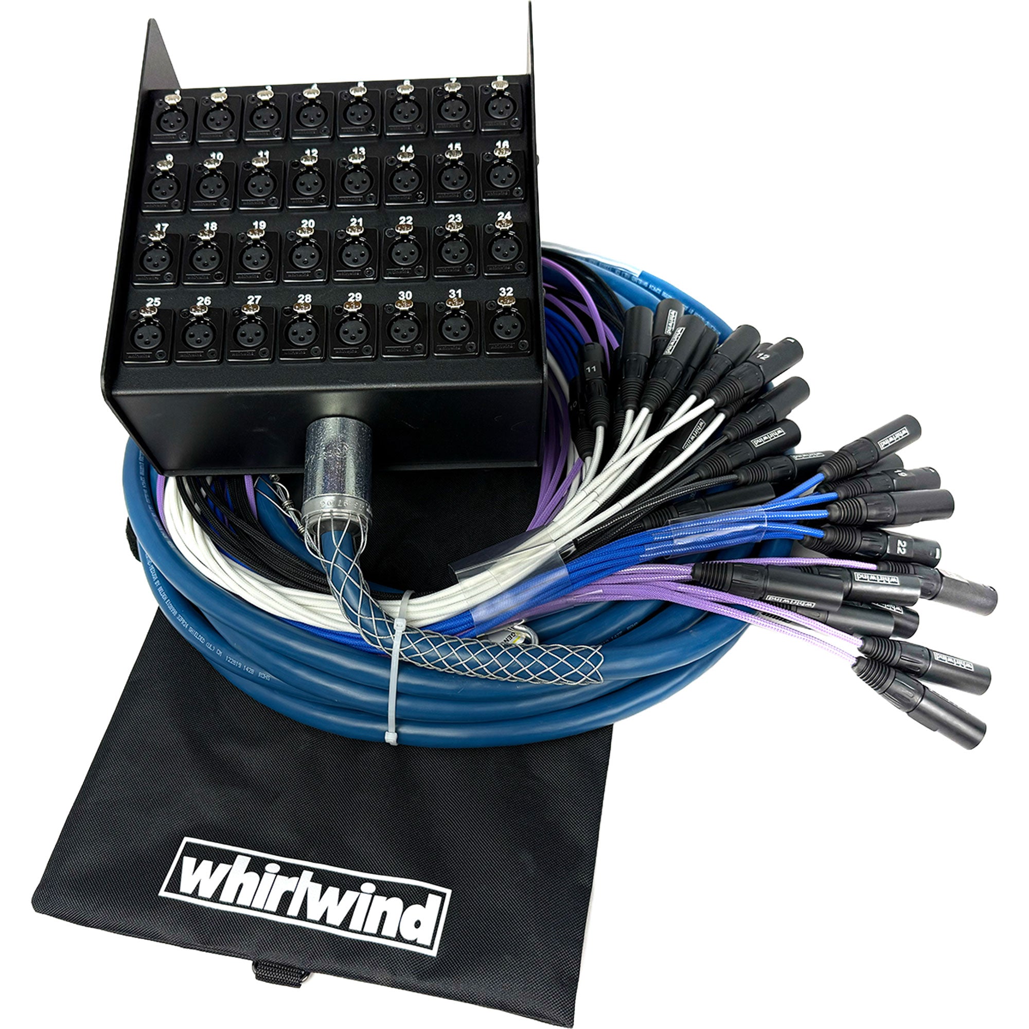 Whirlwind MS-32-0-NR-150 Medusa Standard Box to Fan Snake 32 XLR Sends, No Returns (150')