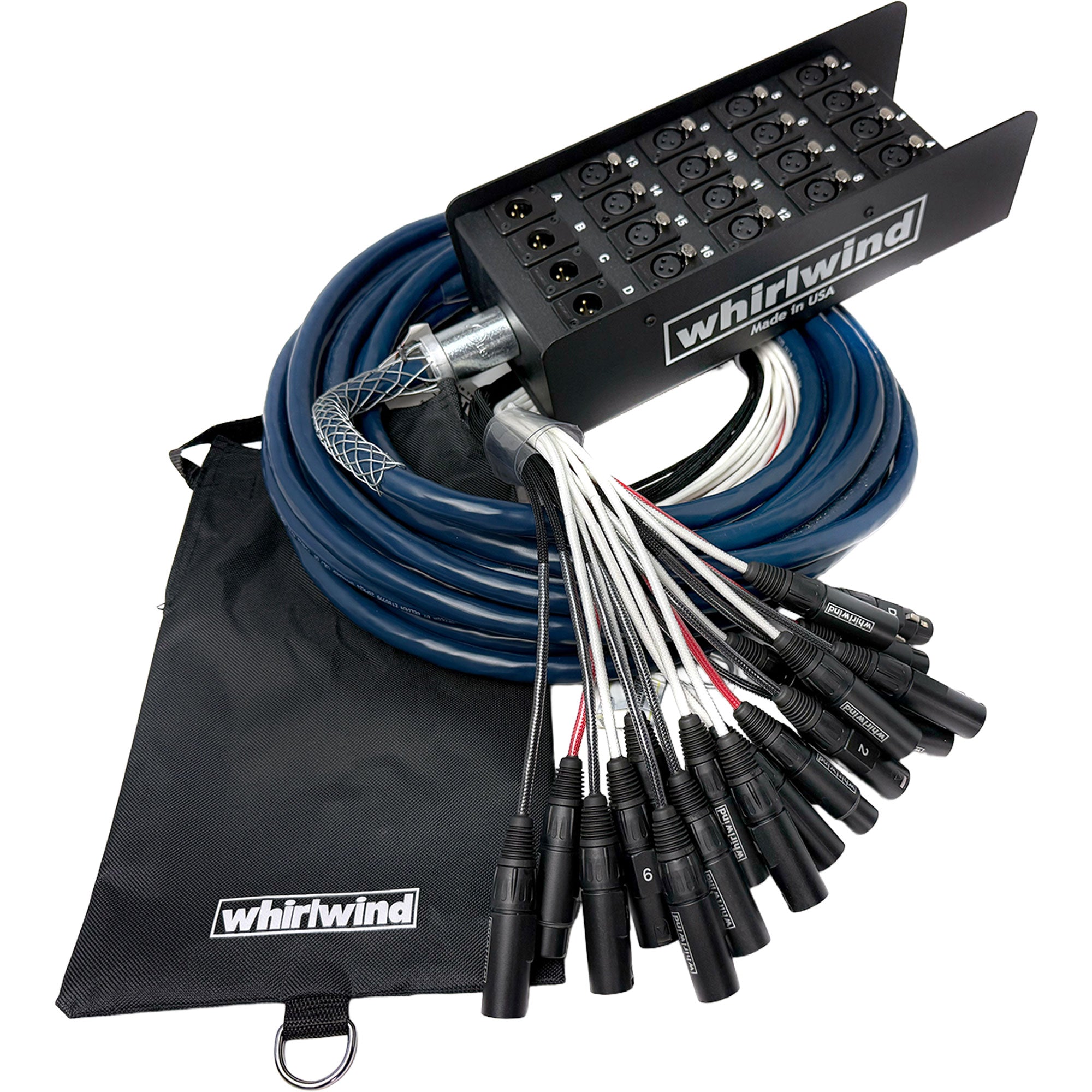 Whirlwind MS-16-4-XL-200 Medusa Standard Box to Fan Snake 16 XLR Sends, 4 XLR Returns (200')