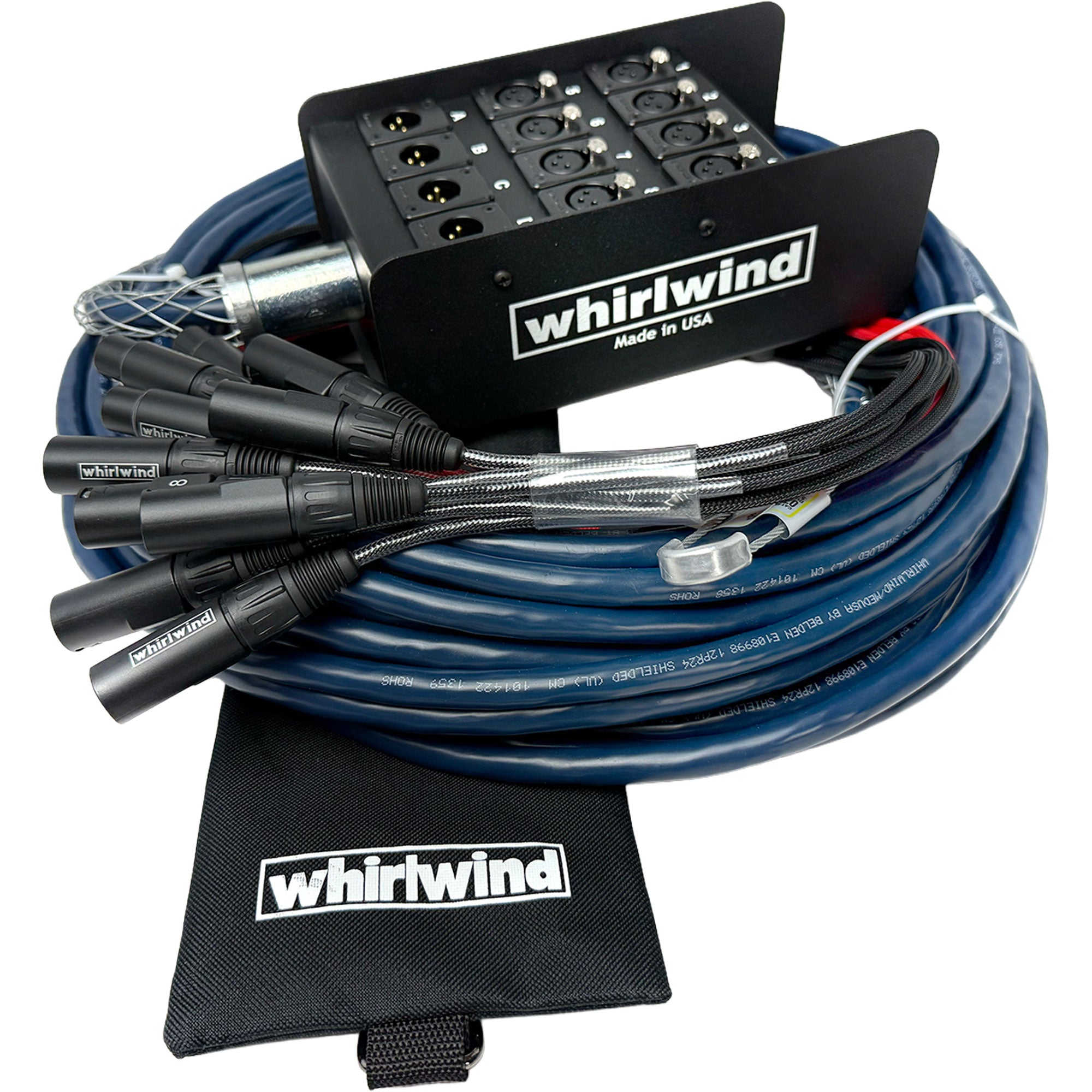Whirlwind MS-8-4-XL-150 Medusa Standard Box to Fan Snake 8 XLR Sends, 4 XLR Returns (150')