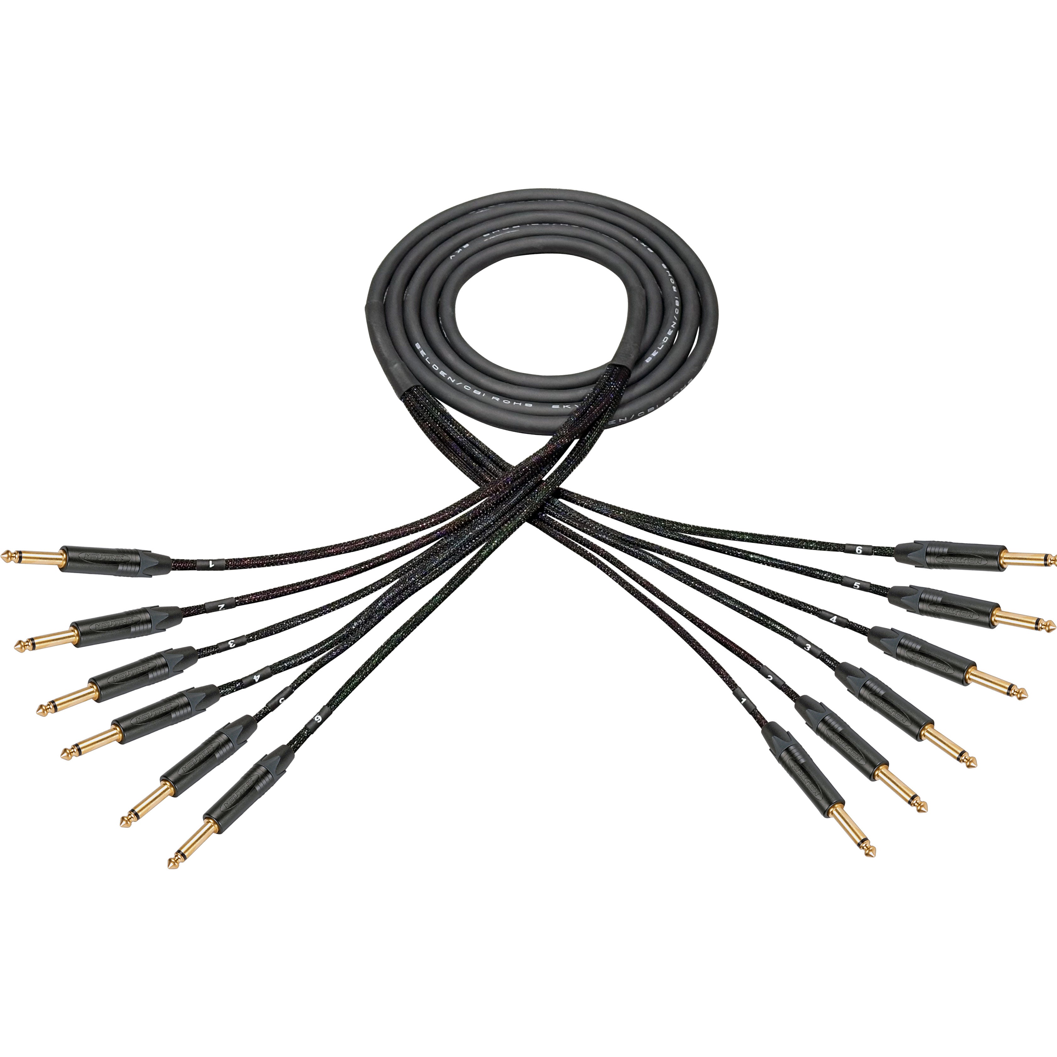 Custom Cables 6-Channel Audio Snake Made from CBI BW-MPA-6 & Pro Connectors (Config per Channel)