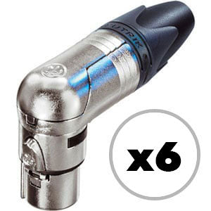 Custom Cable 6x NC3FRX Silver/Silver 90º Female XLR