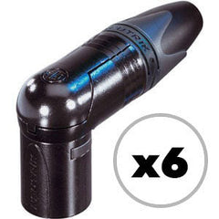 Custom Cable 6x NC3MRX-BAG Black/Silver 90° Male XLR Image 1