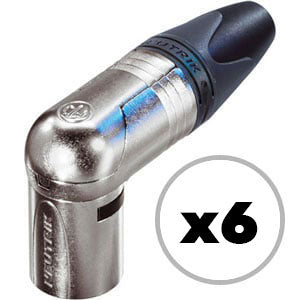Custom Cable 6x NC3MRX Silver/Silver 90º Male XLR