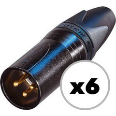 Custom Cable 6x NC3MXX-B Black/Gold Male XLR Image 1