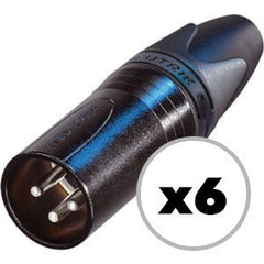 Custom Cable 6x NC3MXX-BAG Black/Silver Male XLR Image 1