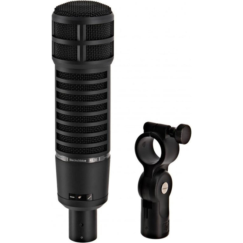 Electro-Voice RE20 Broadcast Announcer Microphone with FREE 20' XLR Cable (Black)