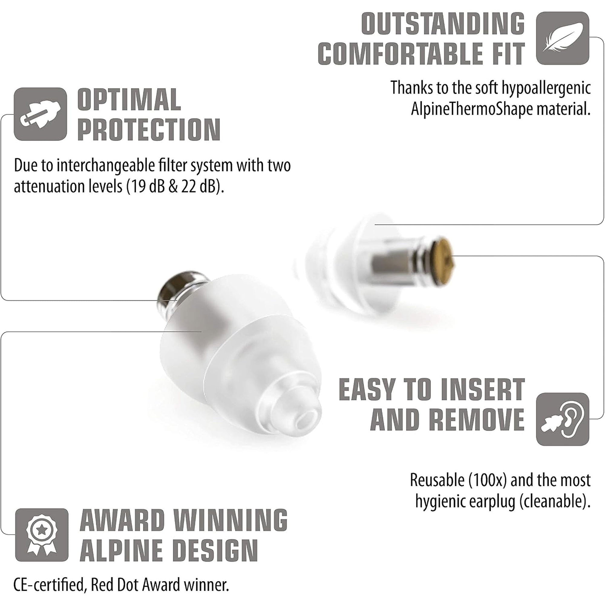 Alpine Hearing Protection MusicSafe Pro Earplugs (Black)