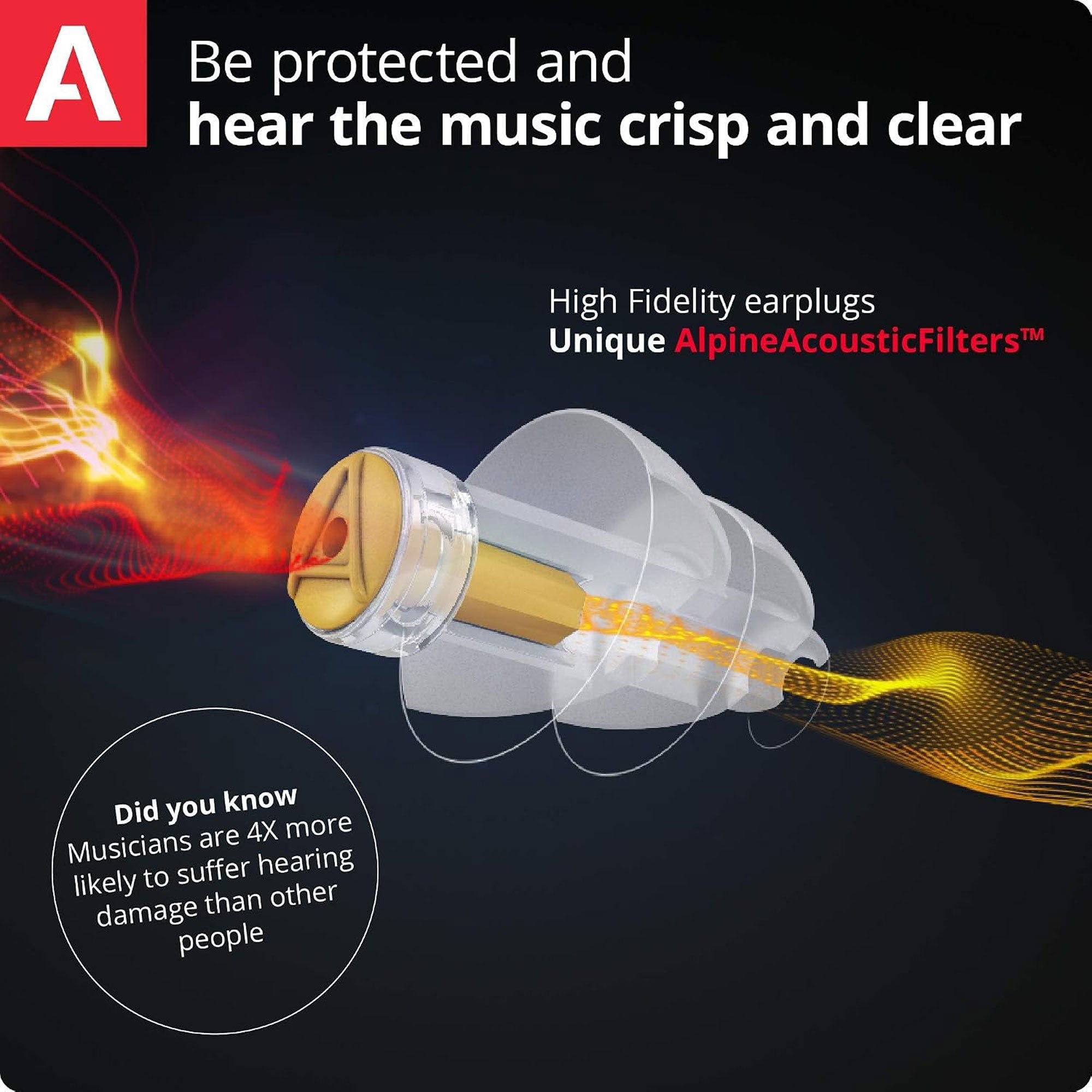 Alpine Hearing Protection MusicSafe Pro Earplugs (Black)