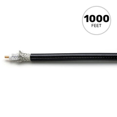 West Penn 810 Flexible RG8 / RG213 12 AWG 50 Ohm Coaxial Cable (Black, 1000' Roll) Image 1