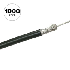 West Penn 812 RG58/U 50 Ohm Non-Plenum Stranded Coaxial Cable (Black, 1000' Roll) Image 1