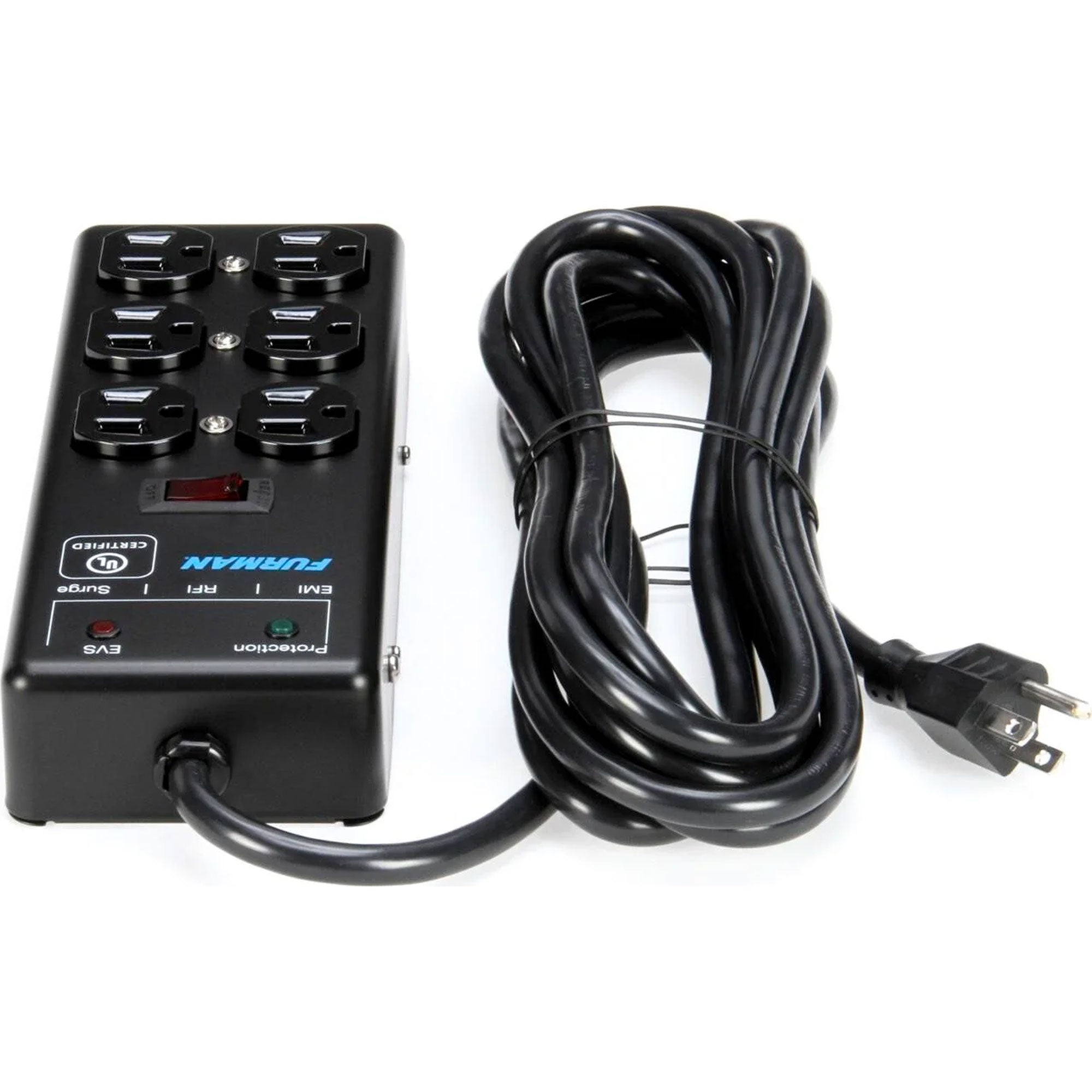 Furman SS-6B-PRO Pro Plugs Series 6-Outlet 2x3 Surge Protector with Extreme Voltage Shutdown (15')