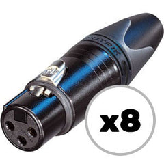 Custom Cable 8x NC3FXX-B Black/Gold Female XLR Image 1