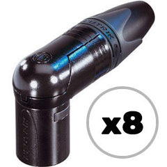 Custom Cable 8x NC3MRX-BAG Black/Silver 90° Male XLR Image 1