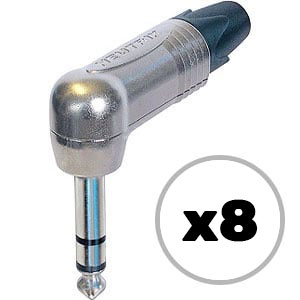 Custom Cable 8x NP3RX Silver/Silver 90º 1/4" TRS