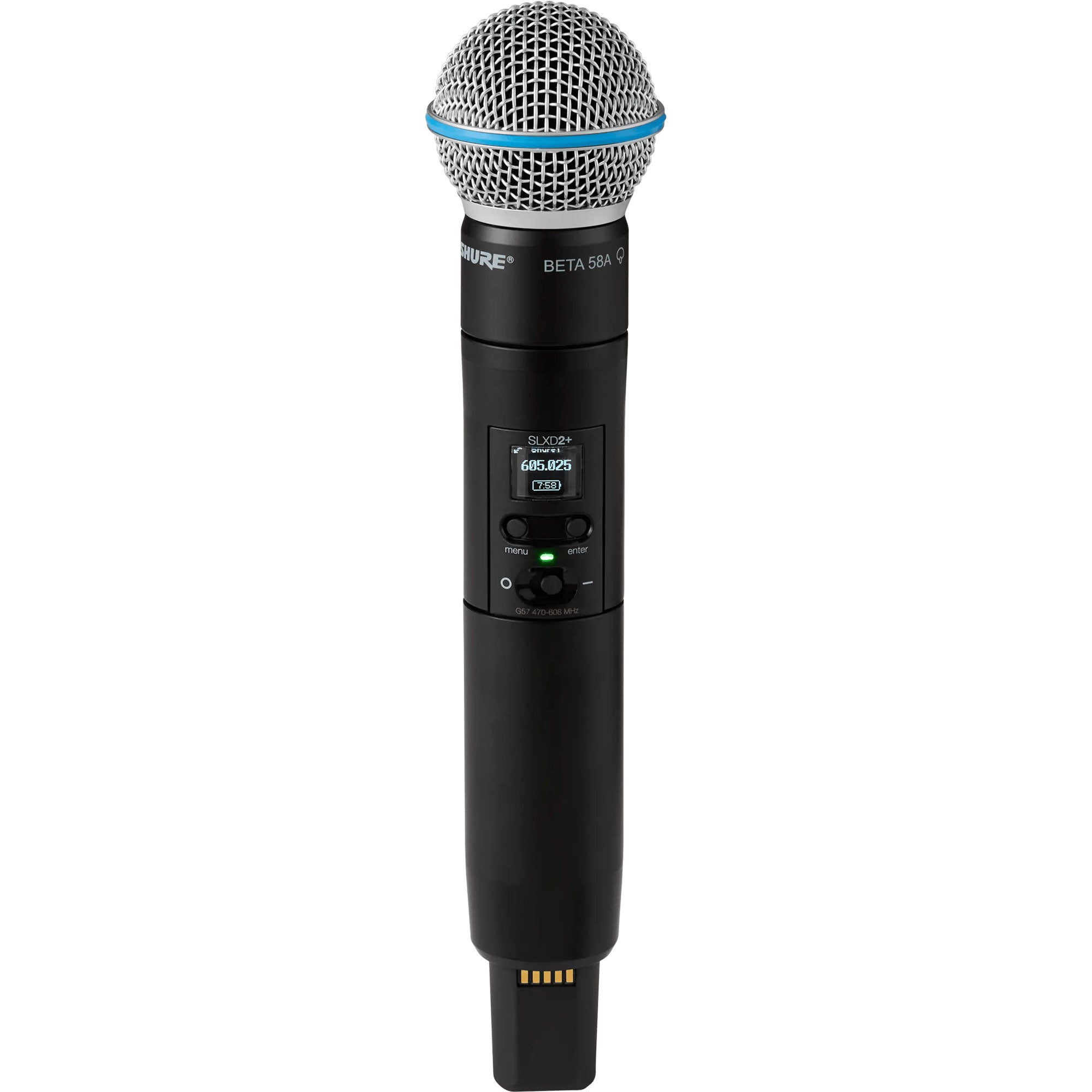 Shure SLXD24D+/B58 Dual-Channel Digital Wireless Beta 58A Handheld Mic System (G57: 470-608 MHz)