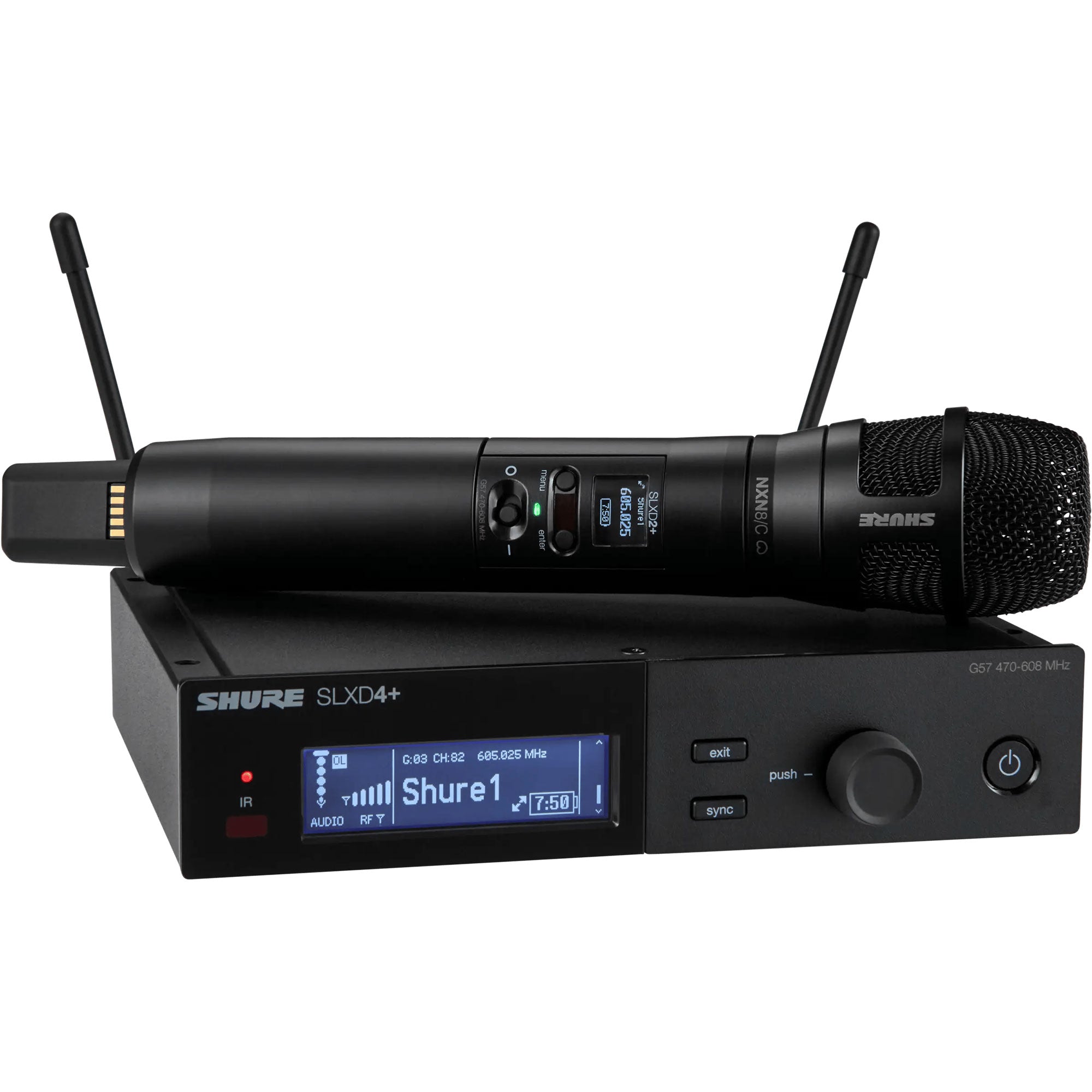 Shure SLXD24+/N8C Digital Wireless Nexadyne 8/C Handheld Mic System (G57: 470-608 MHz)