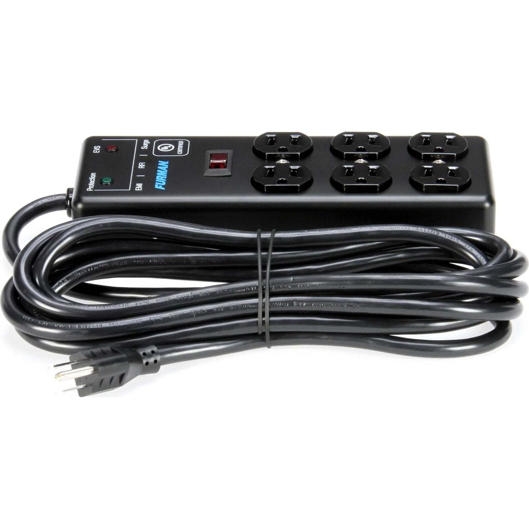 Furman SS-6B-PRO Pro Plugs Series 6-Outlet 2x3 Surge Protector with Extreme Voltage Shutdown (15')