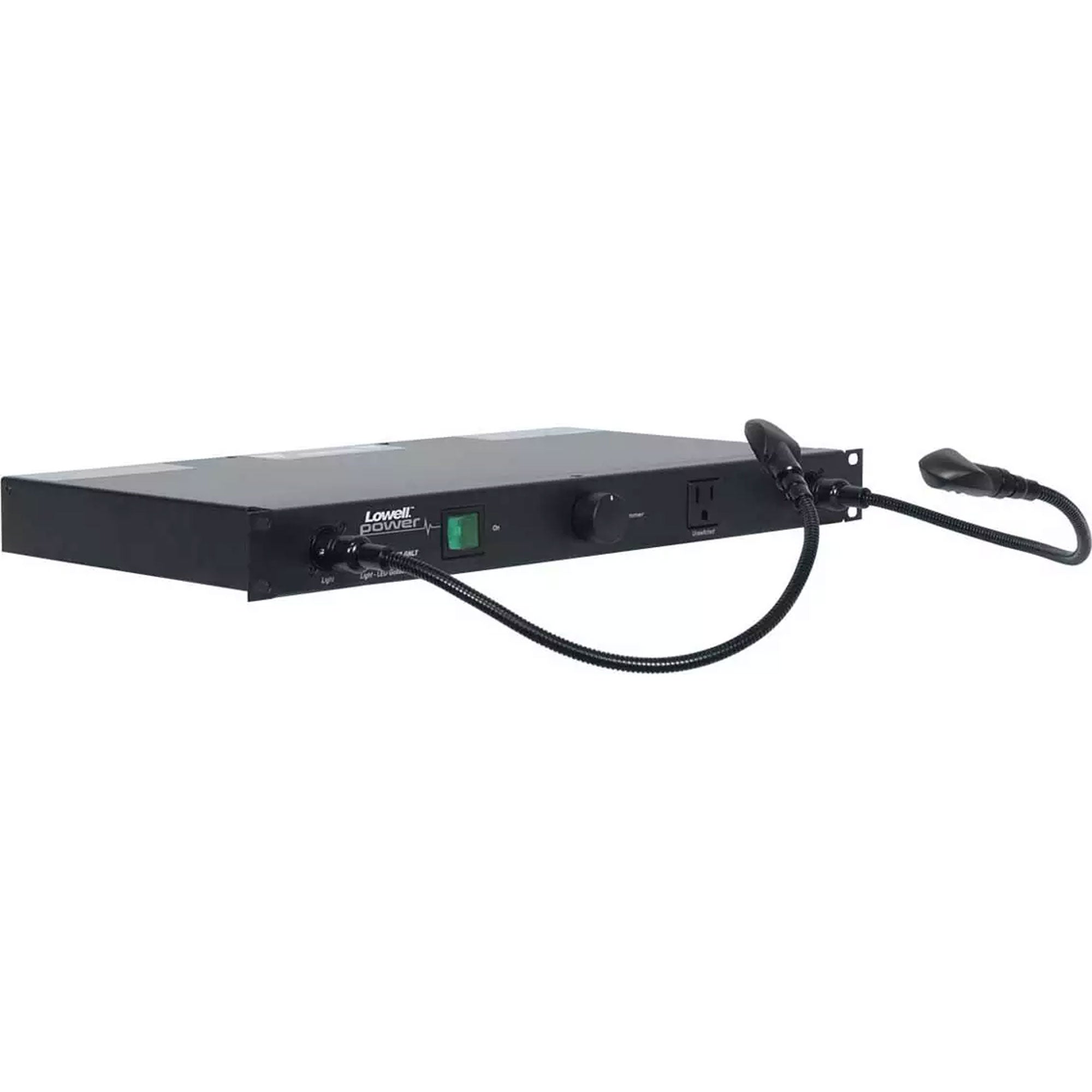 Lowell ACR-1507-GNLT 15A Rackmount Power Panel with 7 Outlets and Dual Gooseneck Lights
