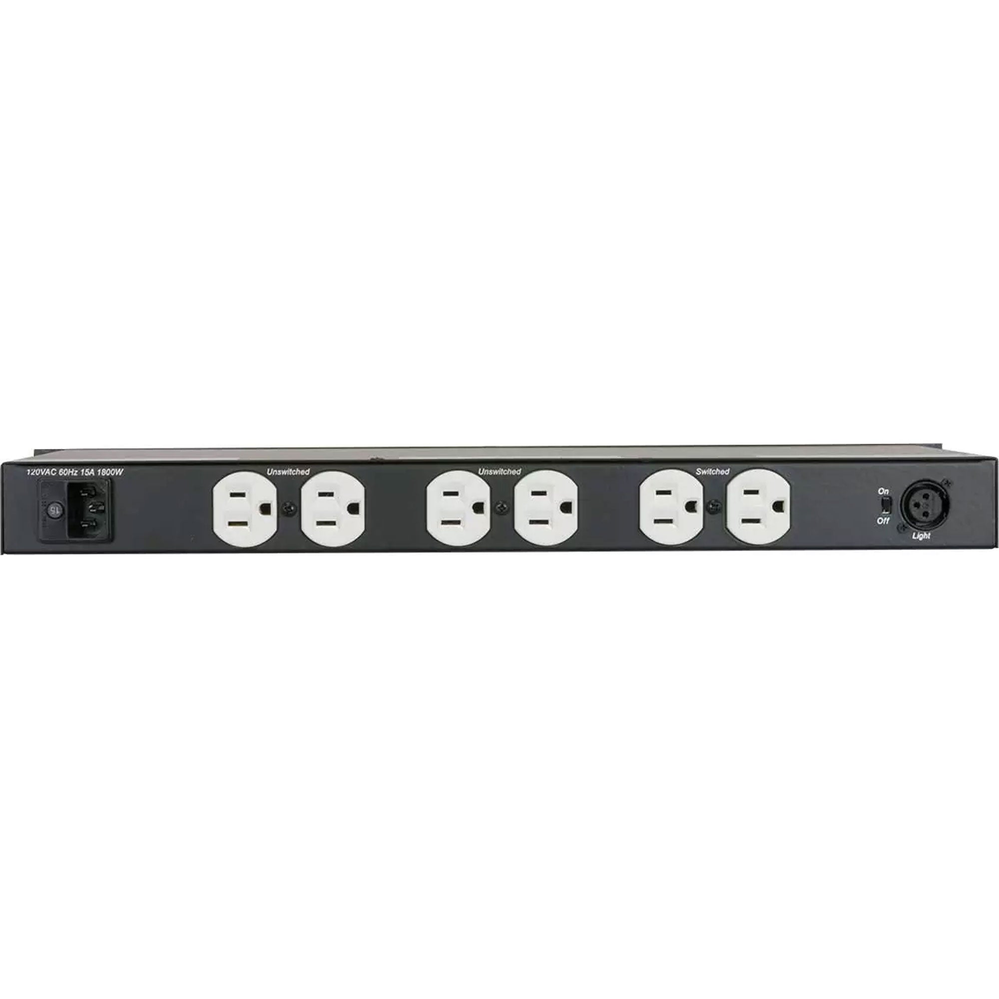 Lowell ACR-1507-GNLT 15A Rackmount Power Panel with 7 Outlets and Dual Gooseneck Lights