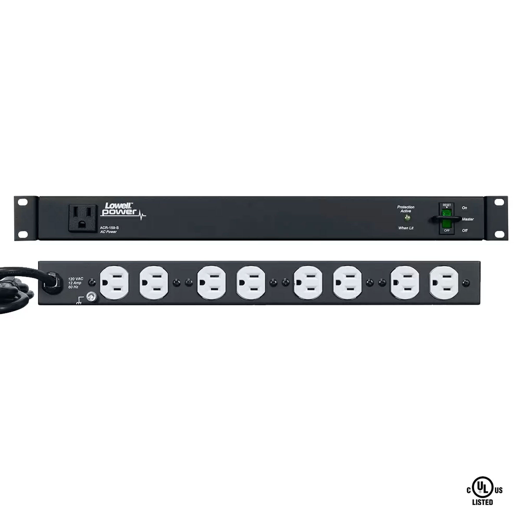 Lowell ACR-159-S 15A Rackmount Power Panel with 9 Outlets and Surge Protection
