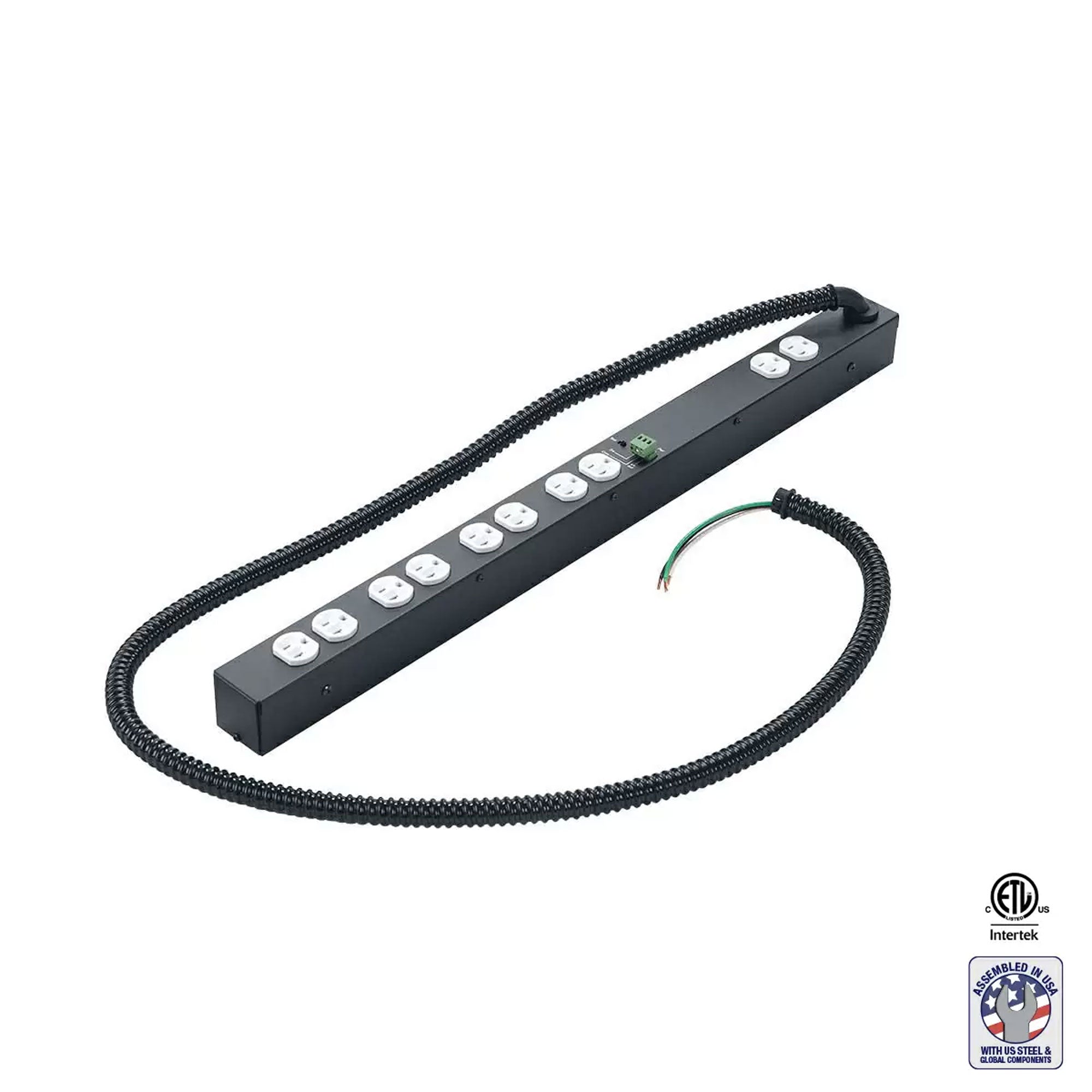 Lowell ACS-2010-RPC-HW Hardwired 20A Power Strip with 10 Outlets and RPC