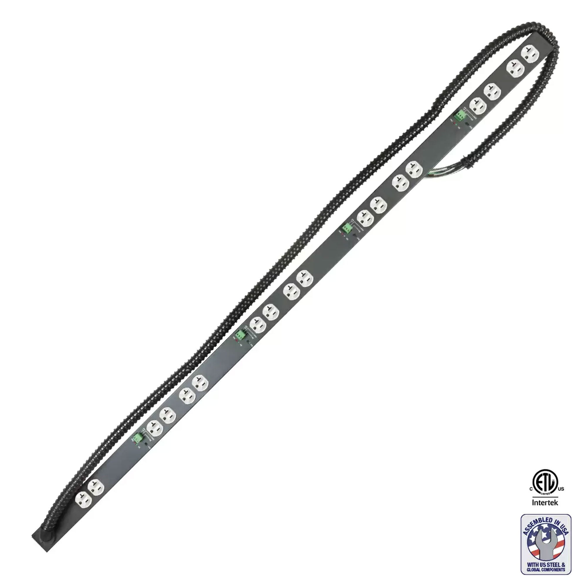 Lowell ACS-2018-5C-RPC-HW Hardwired 20A, 5-Circuit Power Strip with 18 Outlets and RPC