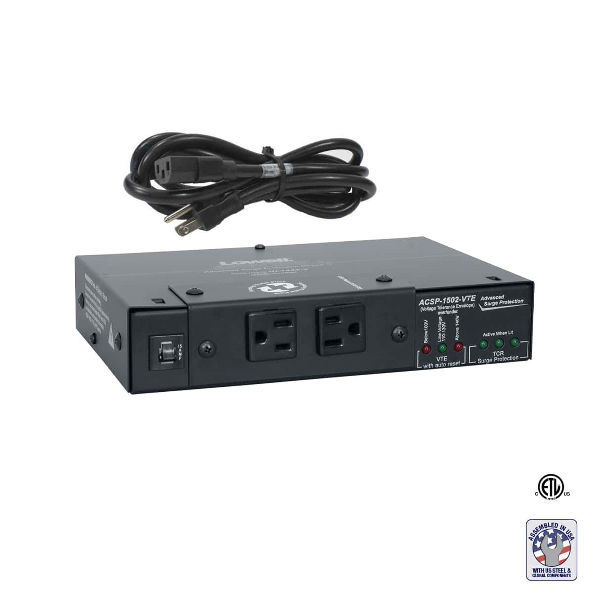 Lowell ACSP-1502-VTE Surge Suppressor with Over/Under Protection