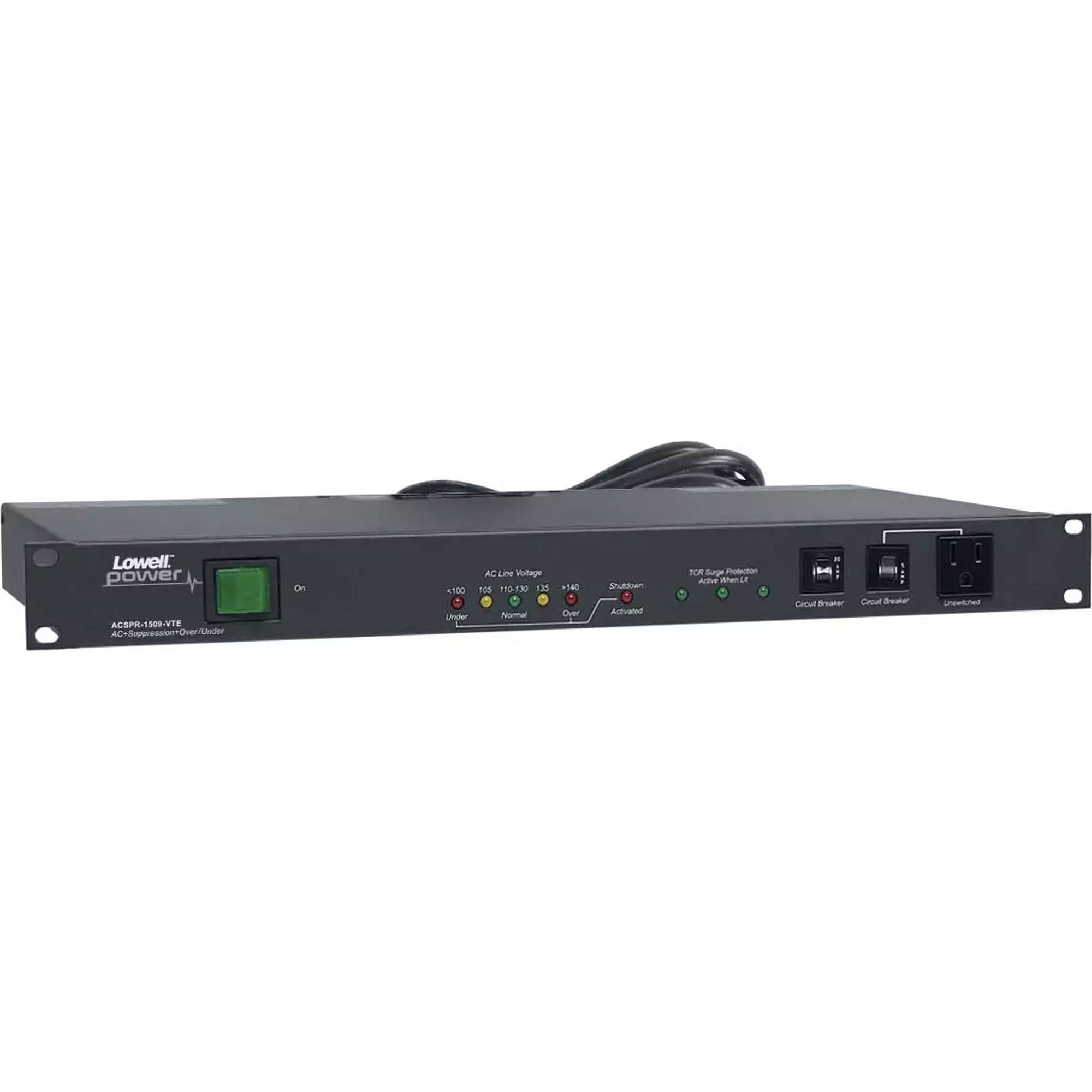 Lowell ACSPR-1509-VTE Rackmount Power Panel with Over/Under Protection