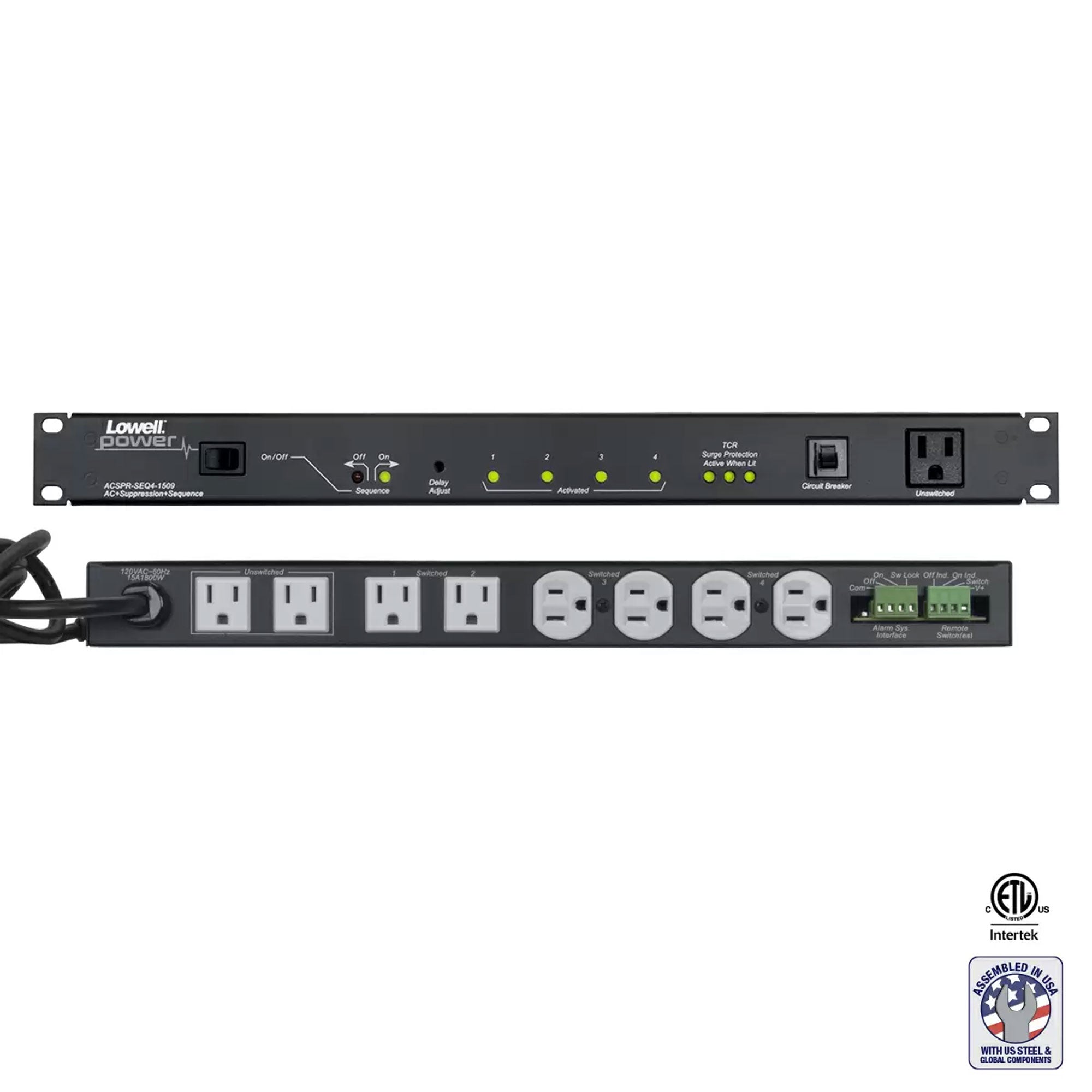 Lowell ACSPR-SEQ4-1509 Rack Mount Power Sequencer