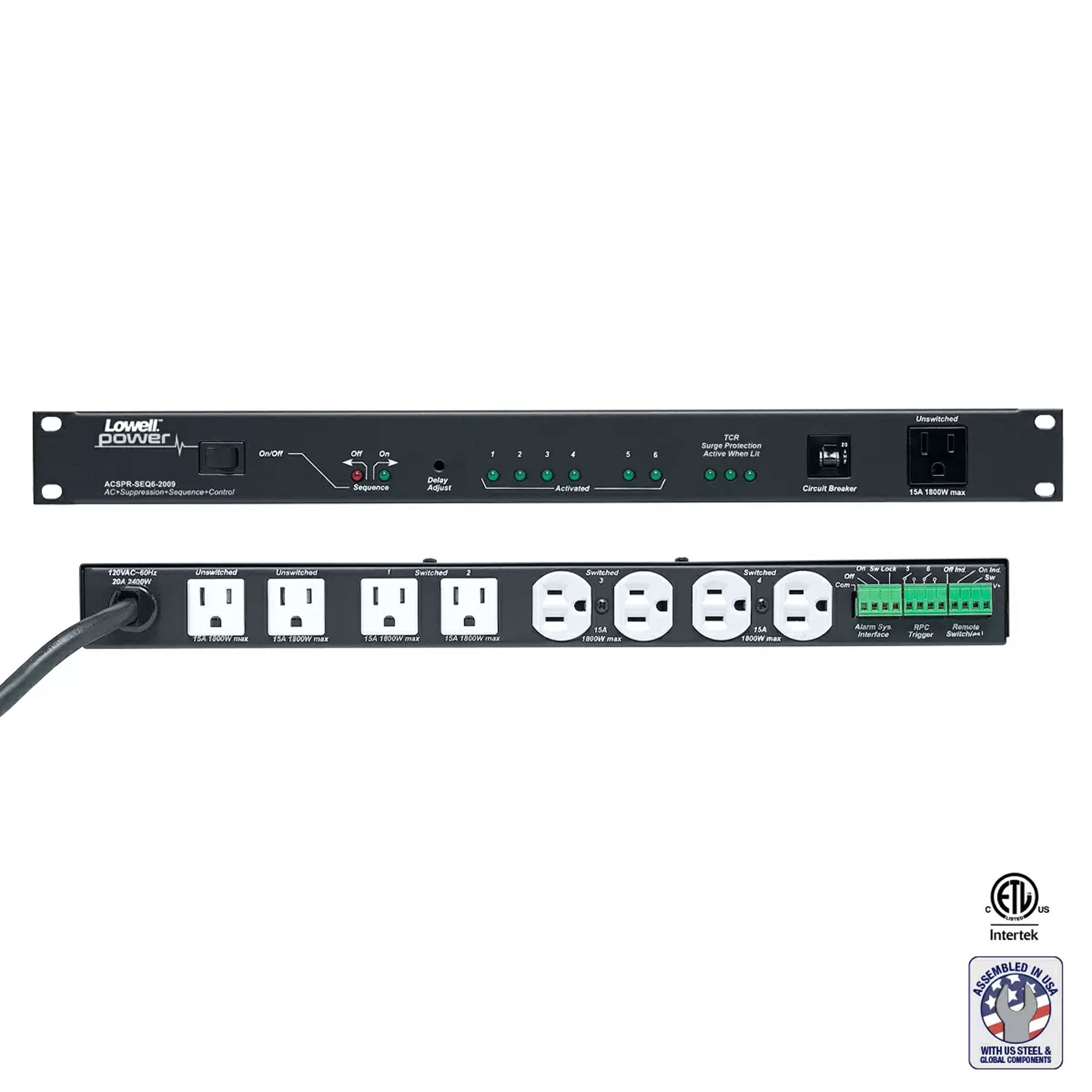 Lowell ACSPR-SEQ6-2009 Rack Mount Power Sequencer (4-Step + 2-RPC)