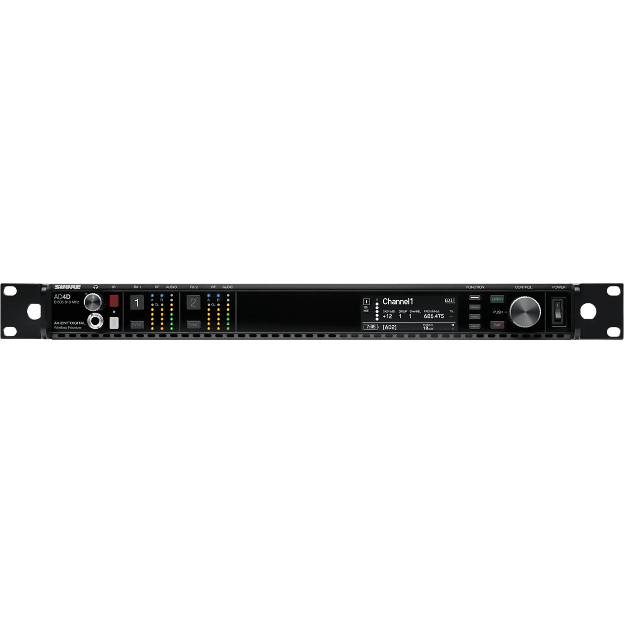 Shure AD4D-NP-C Axient Digital Two-Channel Wireless Receiver with No Accessories (C: 750-960 MHz)