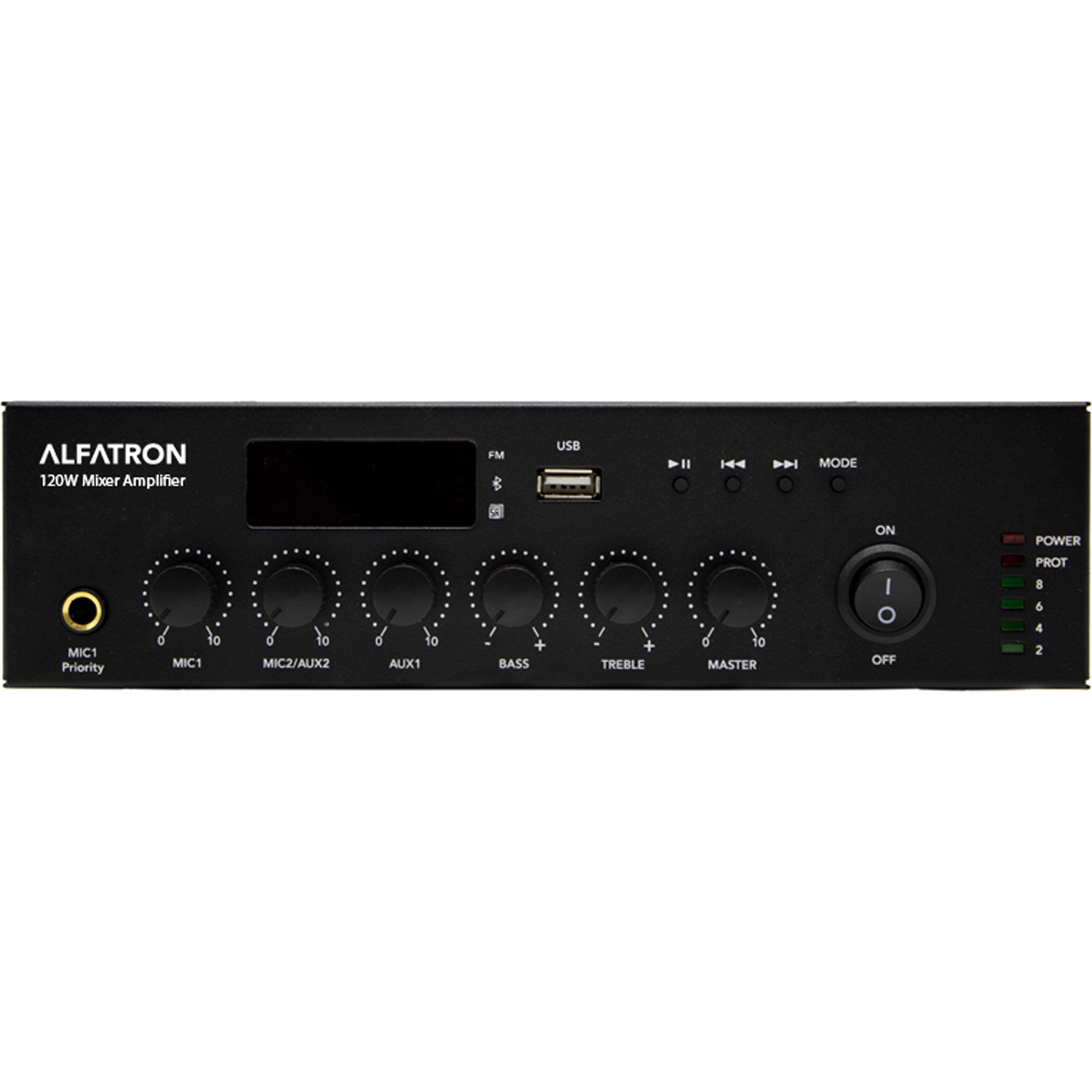Alfatron 120W-UB Compact Mixer Amplifier with USB, Bluetooth, FM Tuner and MP3 Player
