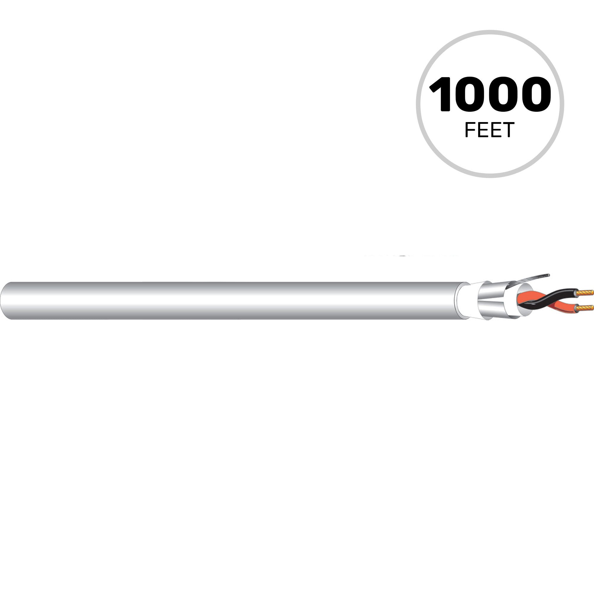 West Penn AQC295 Aquaseal 14/2 Shielded Speaker & Fire Alarm Wire (Grey, 1000' Roll)