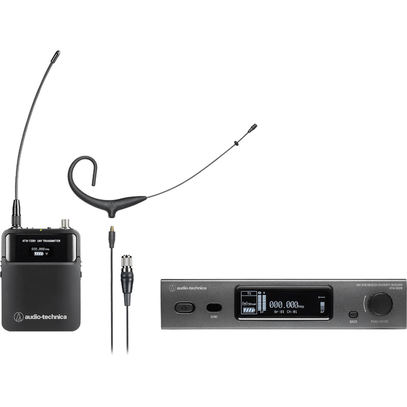 Audio-Technica ATW-3211/892x Wireless Omni Earset Microphone System (Black, 530-590 MHz)