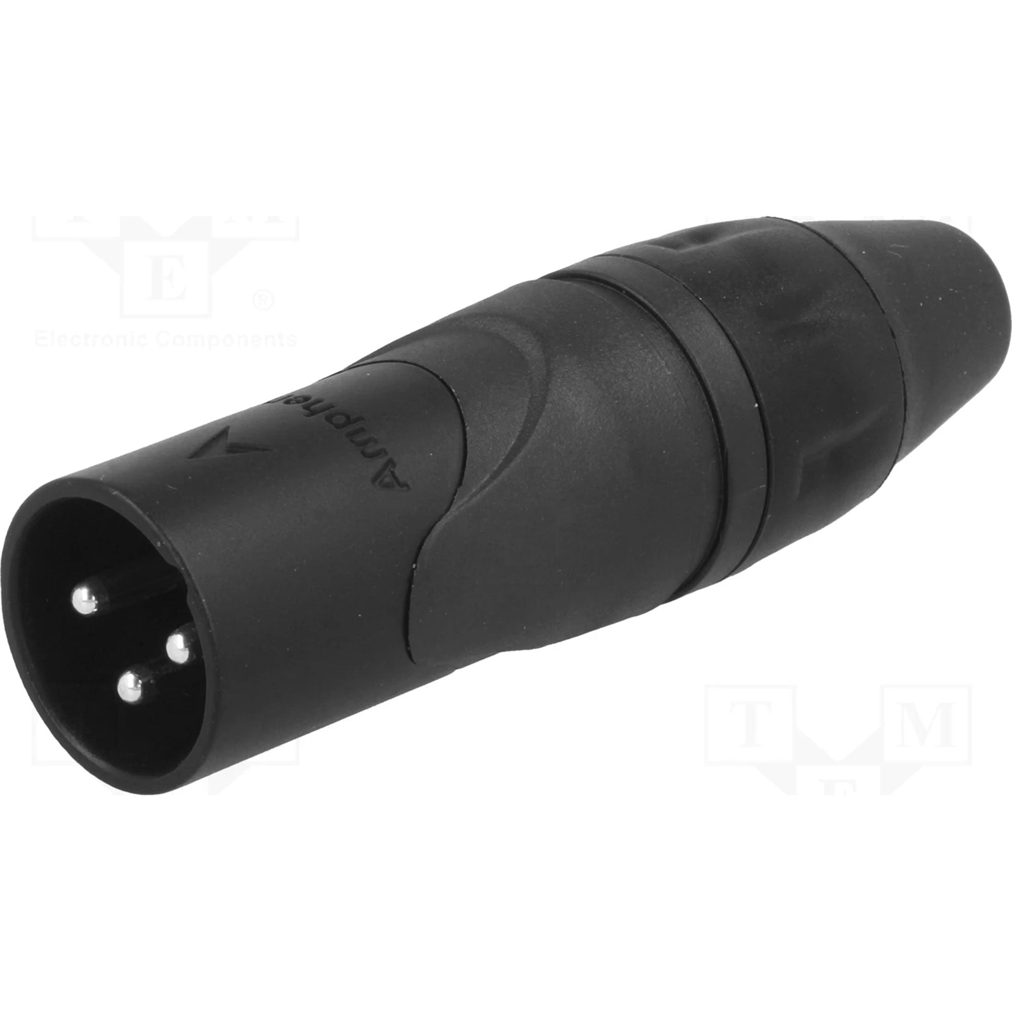 Amphenol AX3MB Male 3-Pin XLR Cable Mount Connector with Diecast Shell (Black, 10 Pack)