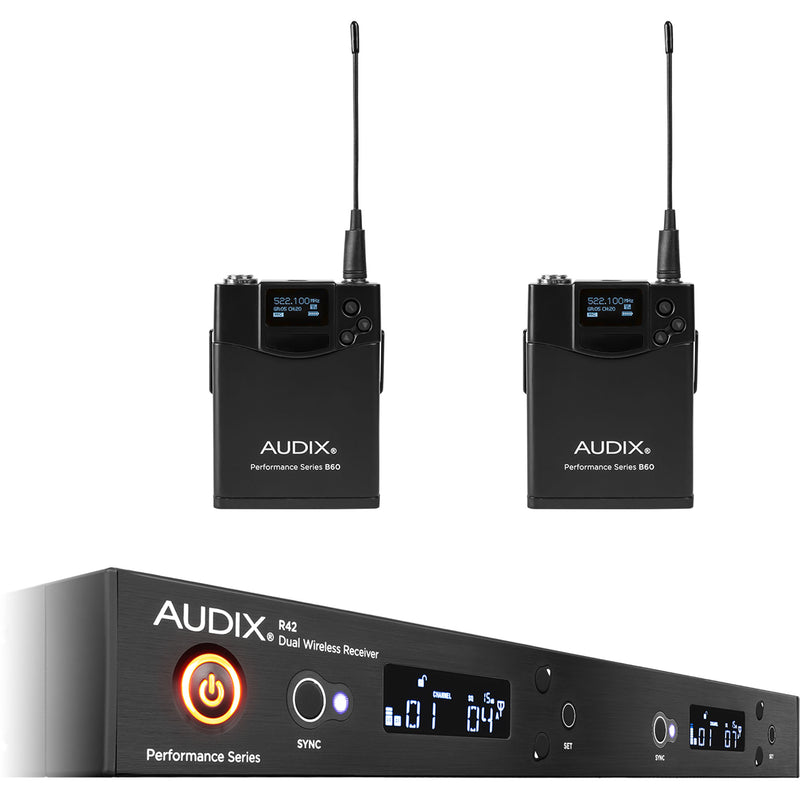 Audix AP42 BP Dual-Channel Bodypack Wireless Microphone System (522-554 MHz)