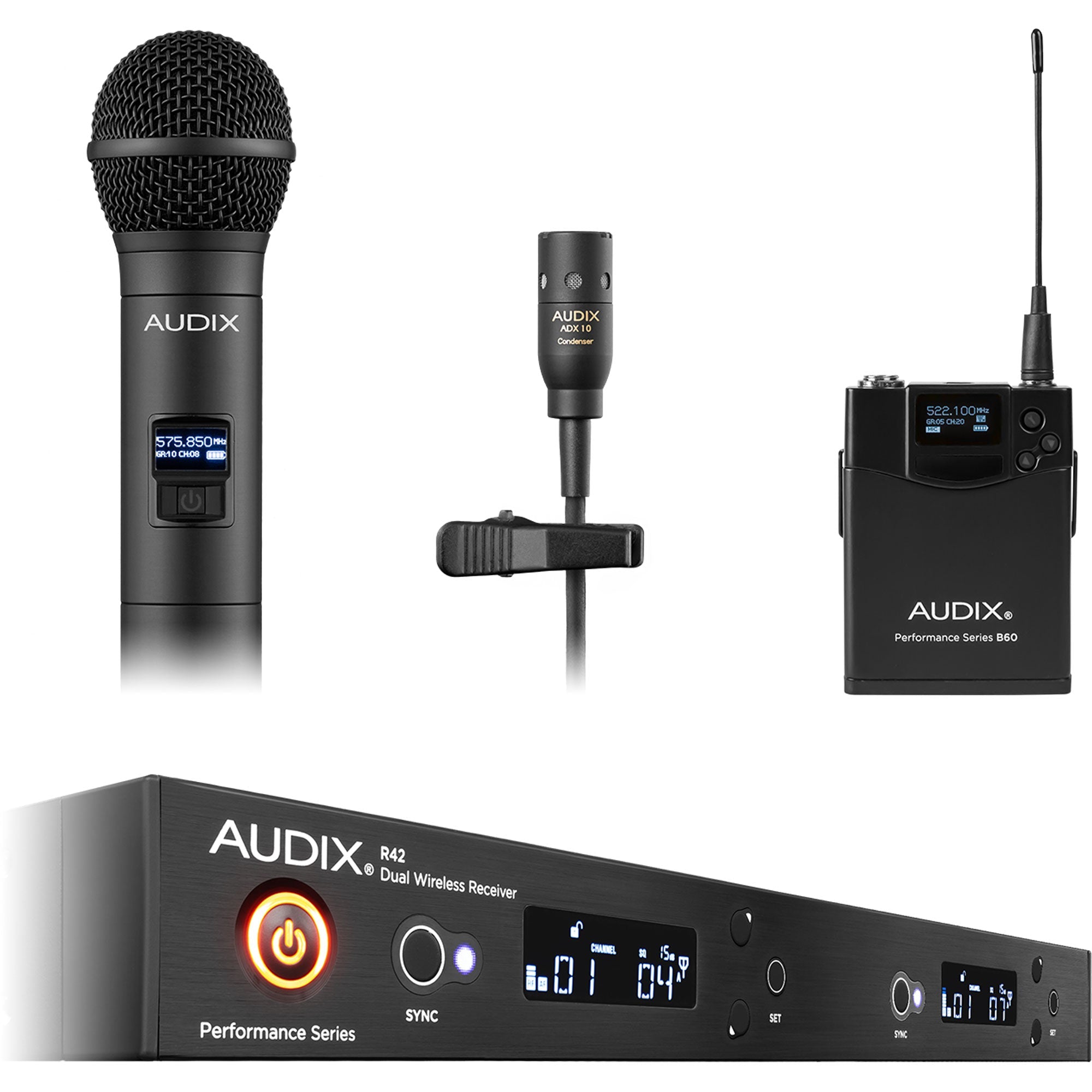 Audix AP42 C210 Dual-Channel Handheld & Lavalier Combo Wireless Microphone System (554-586 MHz)