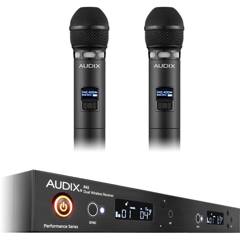 Audix AP42 VX5 Dual-Channel Handheld Wireless Microphone System (554-586 MHz)