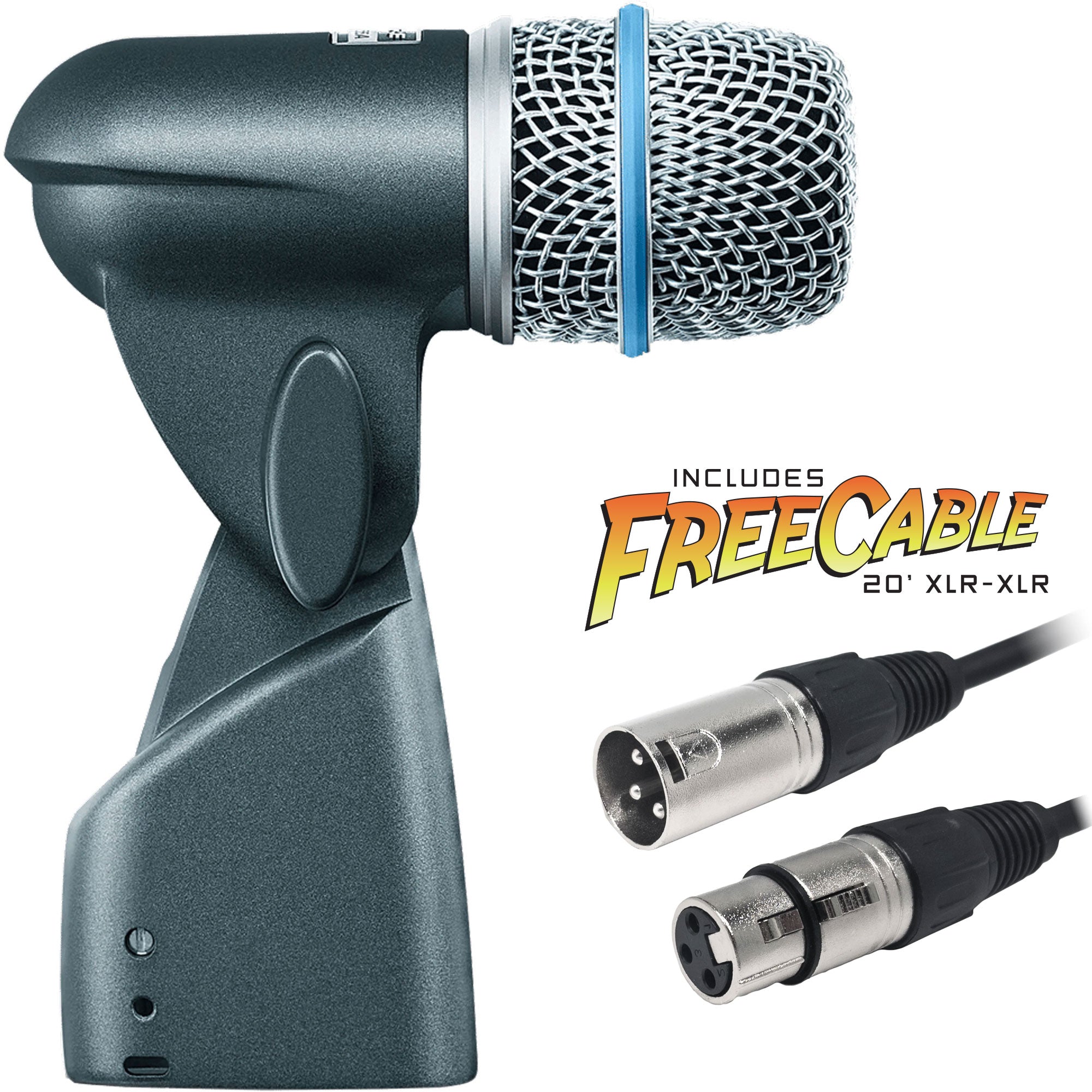 Shure Beta 56A Supercardioid Dynamic Instrument Microphone with FREE 20' XLR Cable