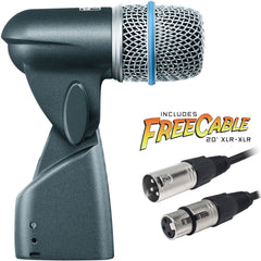 Shure Beta 56A Supercardioid Dynamic Instrument Microphone with FREE 20' XLR Cable Image 1