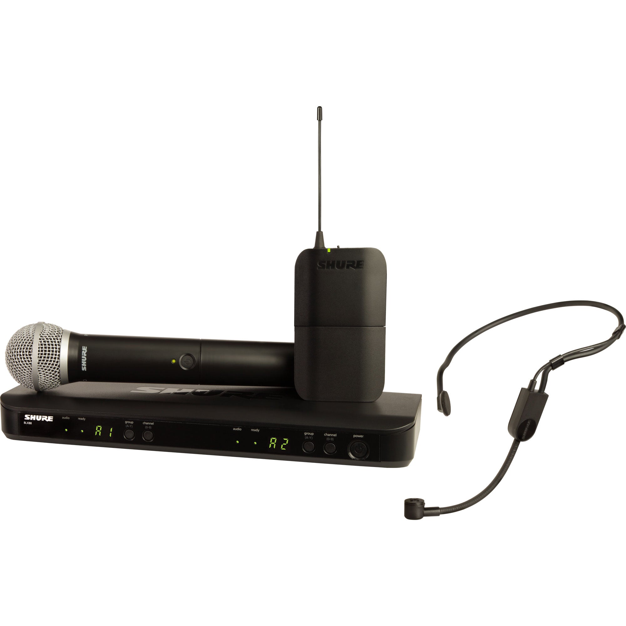 Shure BLX1288/PGA31 Dual-Channel Wireless Combo Headset & Handheld Mic System (J11: 596-616 MHz)