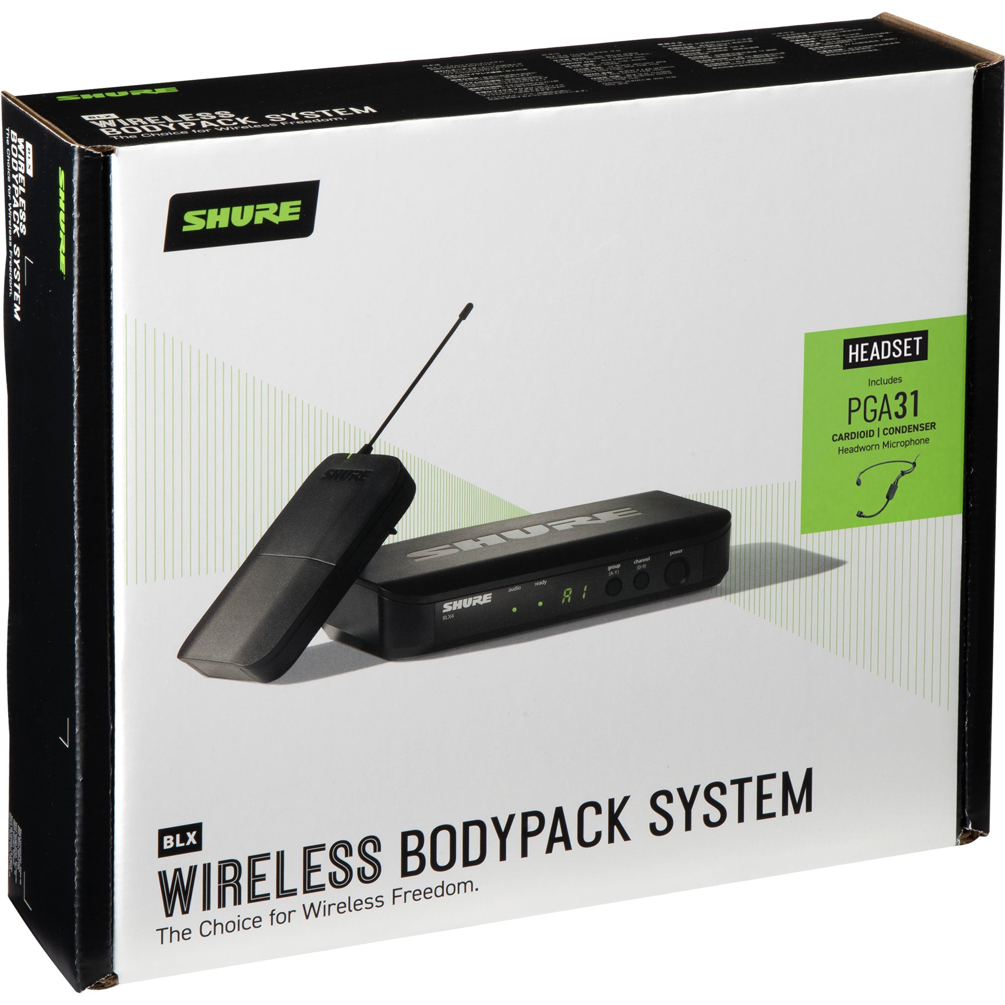 Shure BLX14/PGA31 Wireless Cardioid Headset Microphone System (H10: 542-572 MHz)