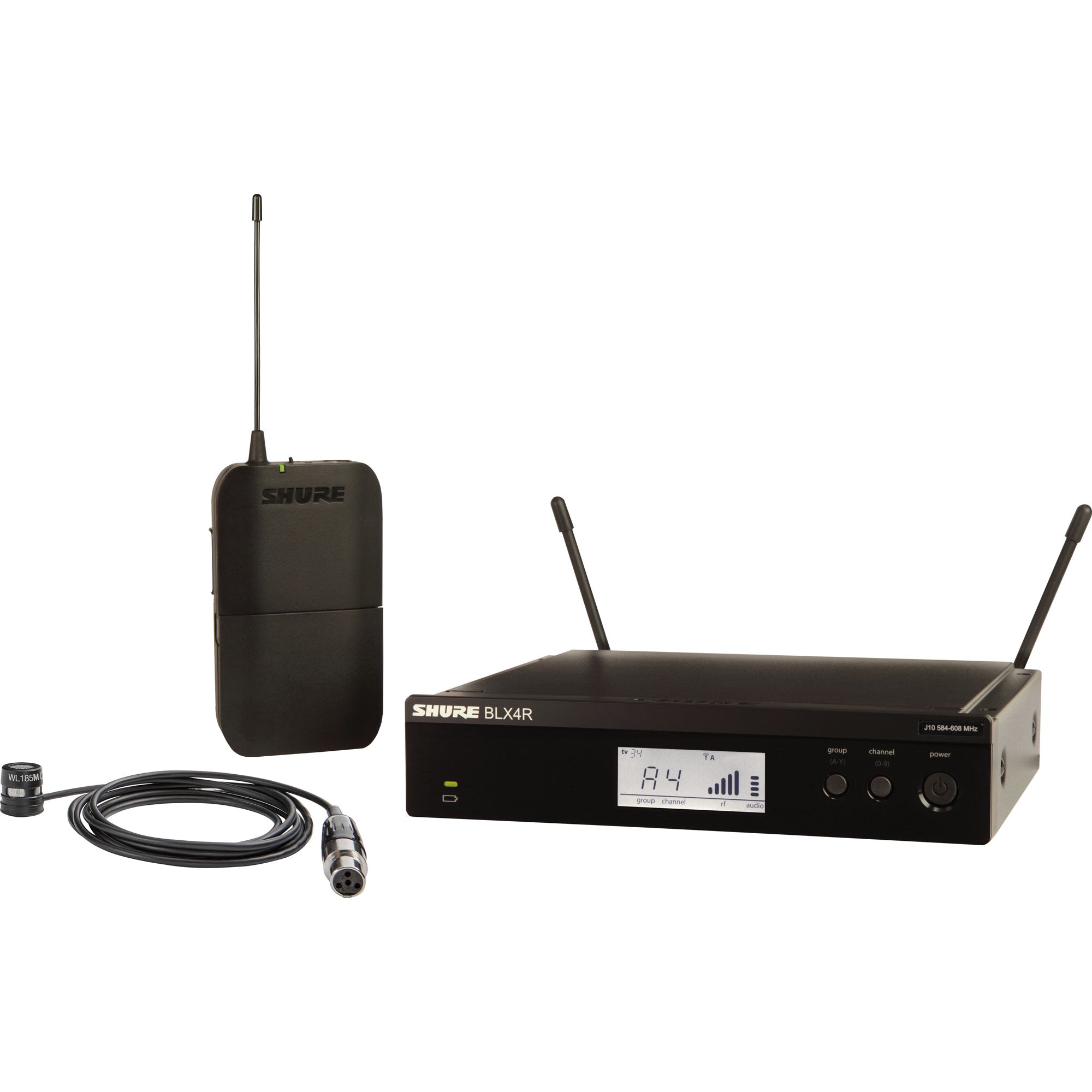Shure BLX14R/W85M Rackmount Wireless Cardioid Lavalier Microphone System (H11: 572-596 MHz)