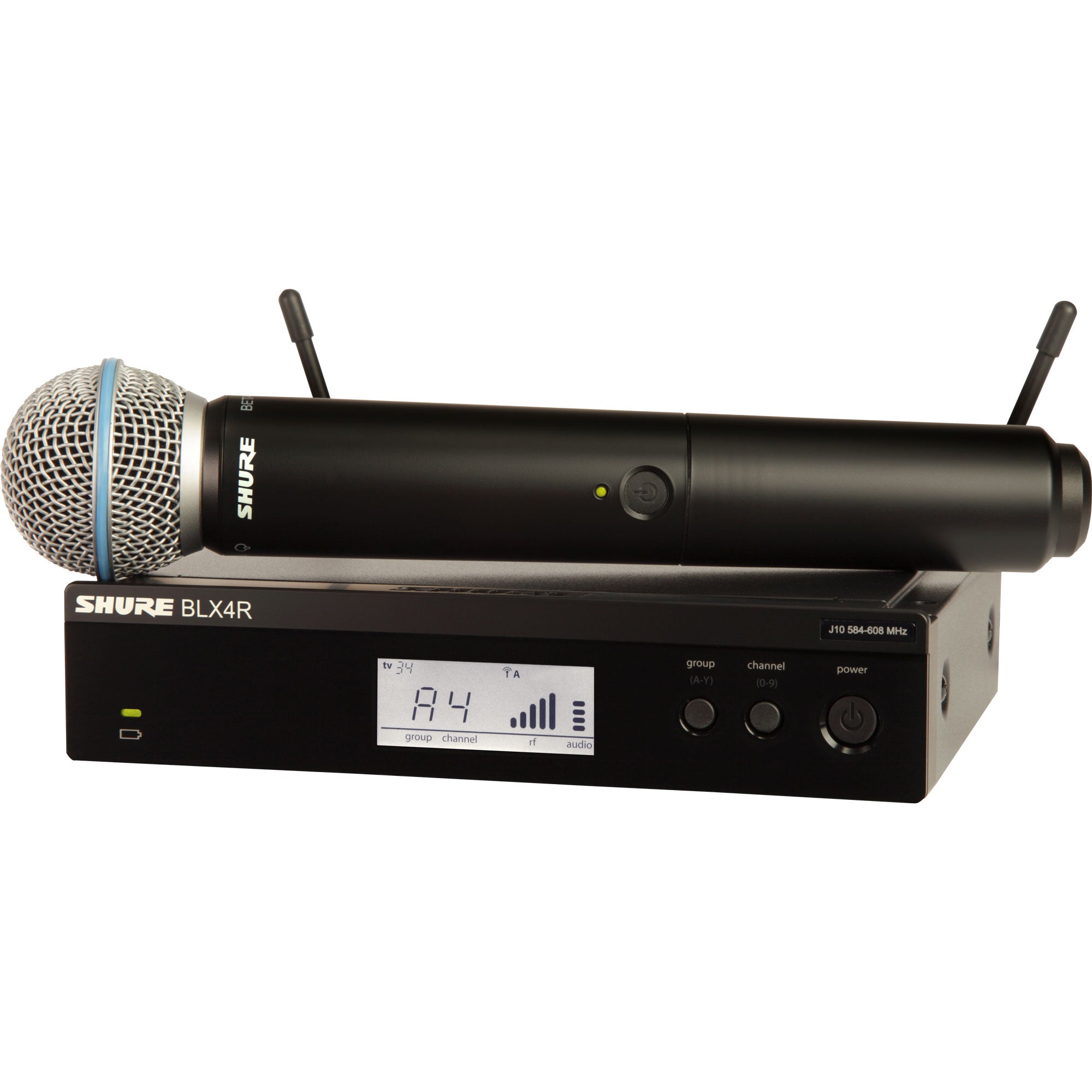 Shure BLX24R/B58 Rackmount Wireless Handheld Microphone System with Beta 58A (H10: 542-572 MHz)