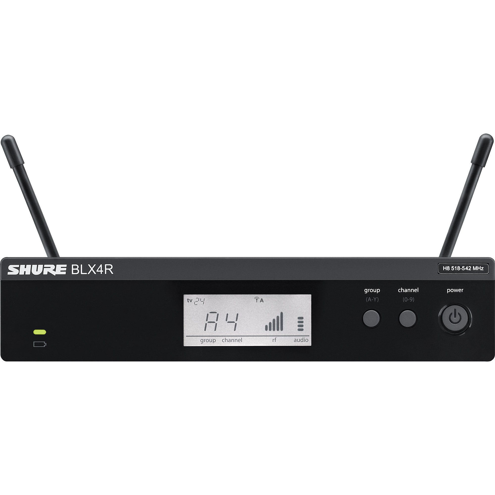 Shure BLX14R/MX53 Rackmount Wireless Omnidirectional Earset Microphone System (H9: 512-542 MHz)