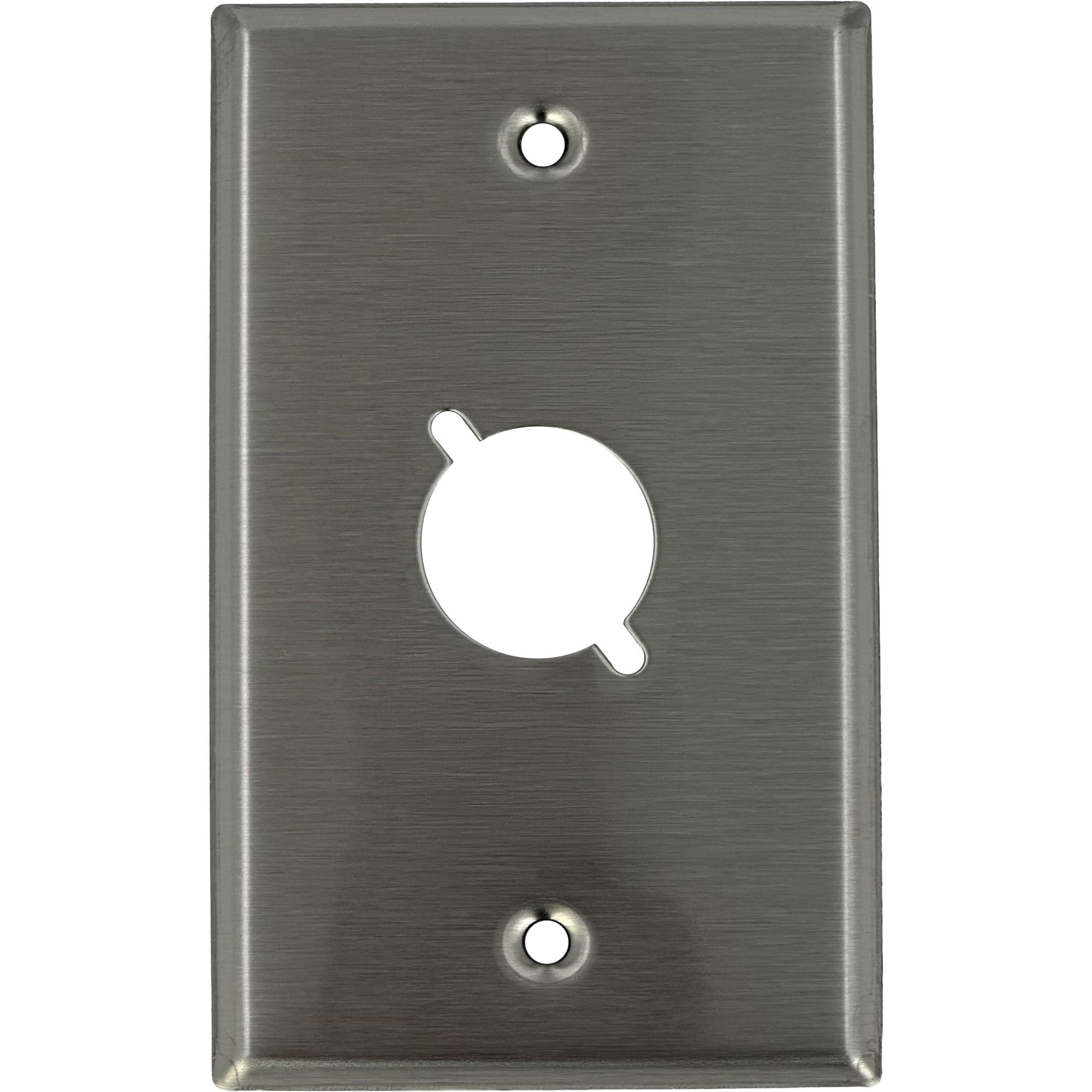 CBI BR-WP1-1H 1-Gang Wall Plate Punched for 1 Neutrik XLR Connector (Stainless Steel)
