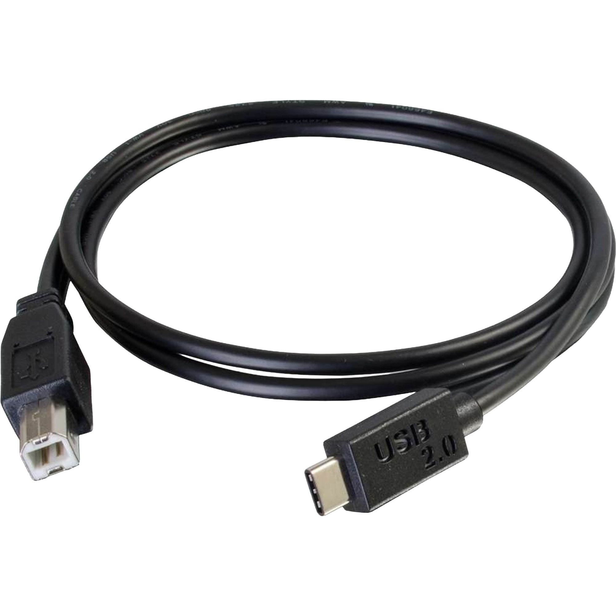 C2G USB 2.0 USB-C to USB-B Male to Male Cable - Black (6'/1.8m)