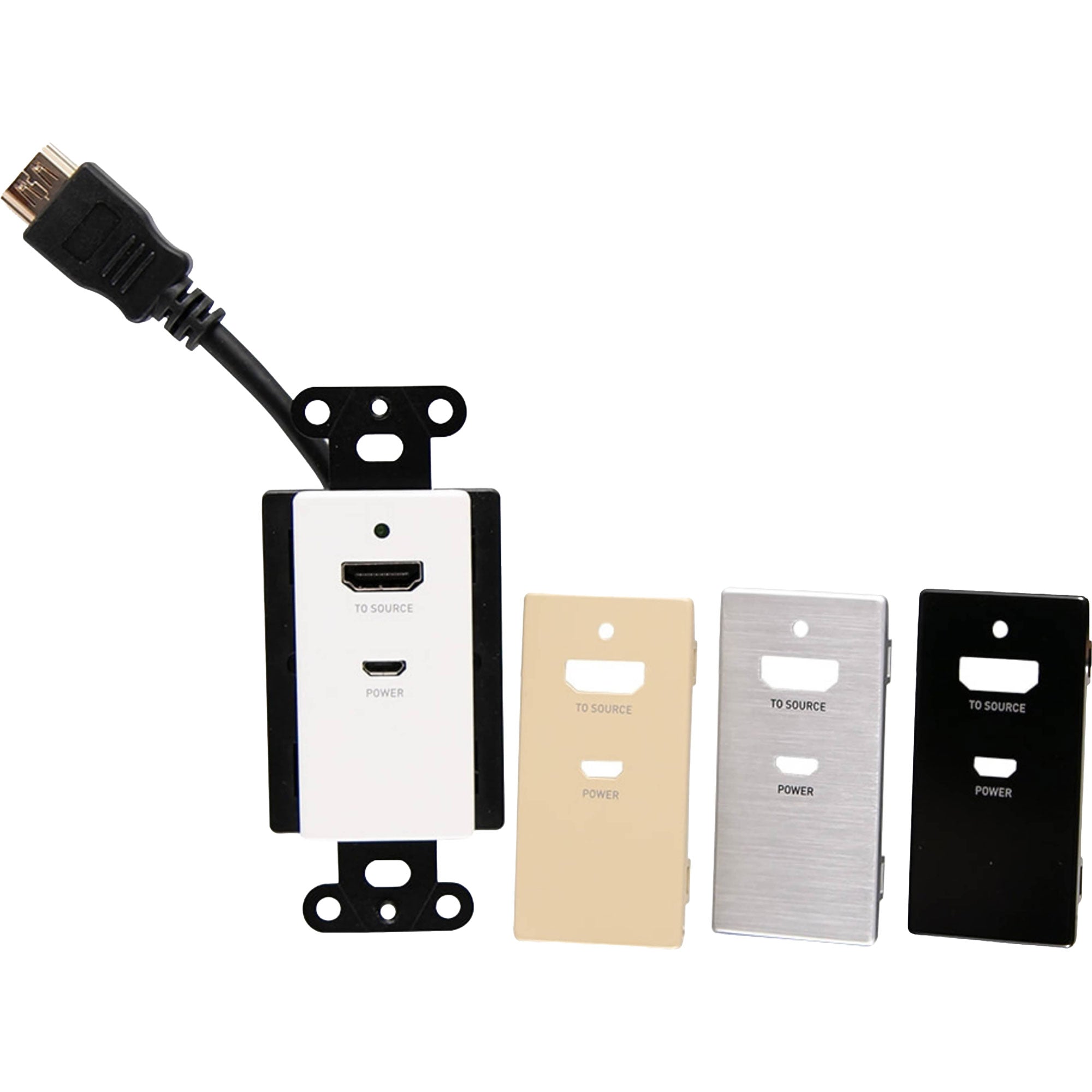 C2G C2G42395 HDMI Inline Extender Decorative Wall Plate with Interchangeable Wall Plate Covers - 4K 60Hz