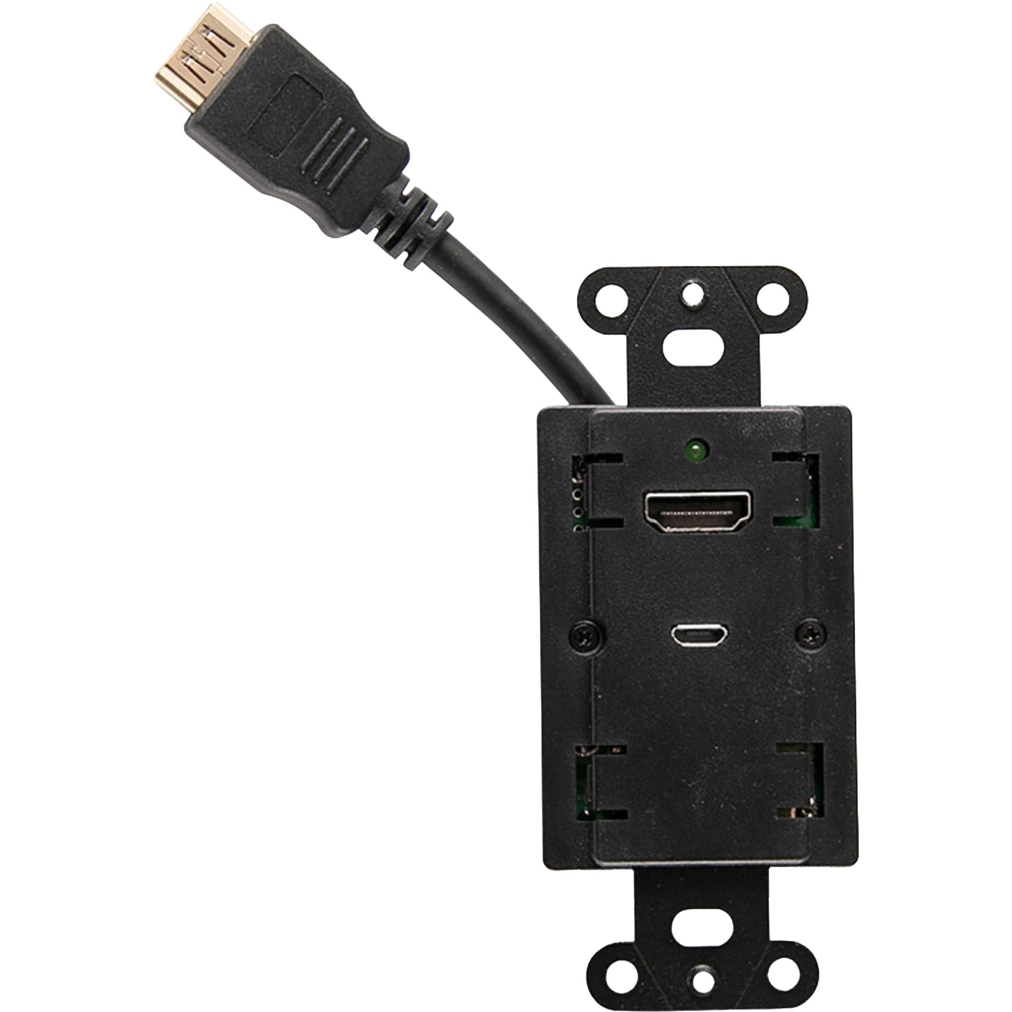 C2G C2G42395 HDMI Inline Extender Decorative Wall Plate with Interchangeable Wall Plate Covers - 4K 60Hz